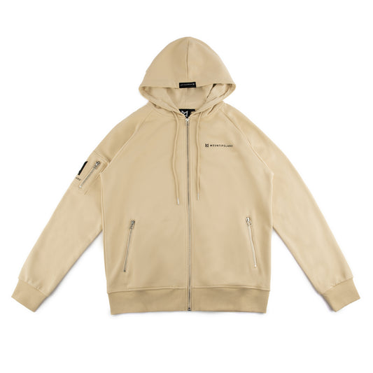 Zip Hoodie Thin - Beige